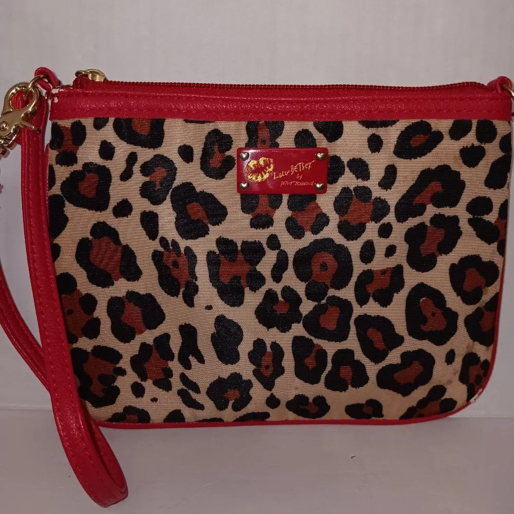 LUV BETSEY by BETSEY JOHNSON LEOPARD PRINT WRISTLET